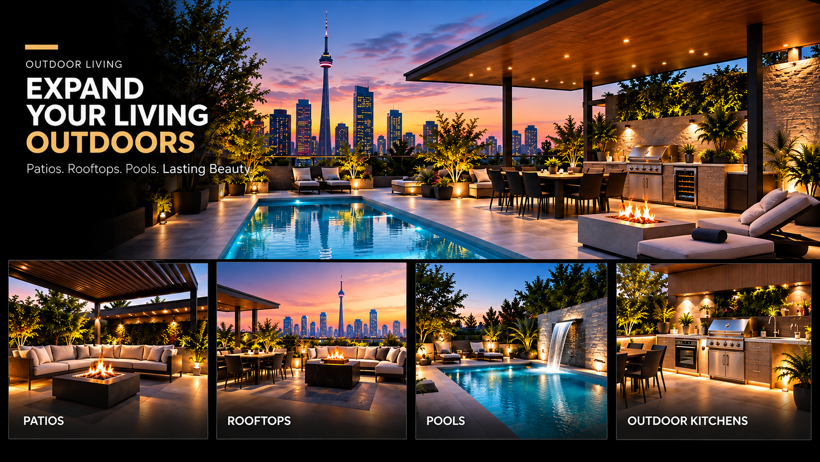 Outdoor living, patios and rooftop solutions in Toronto by Exim Gate Group